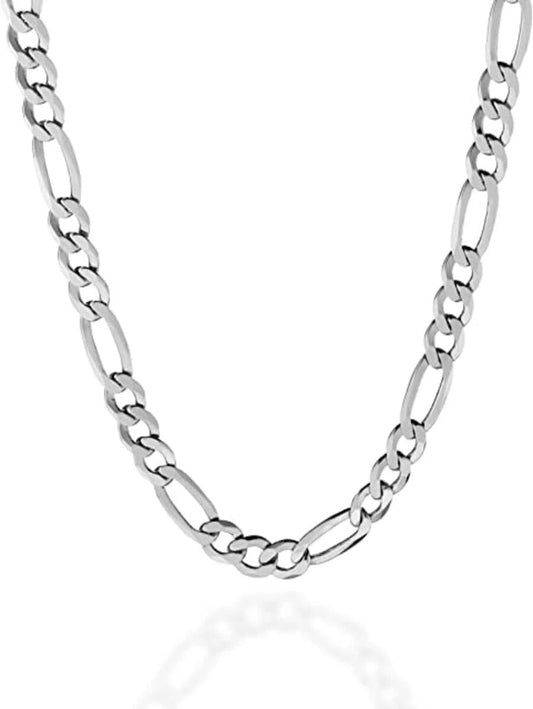 Cadena Figaro color plata, acero inoxidable
