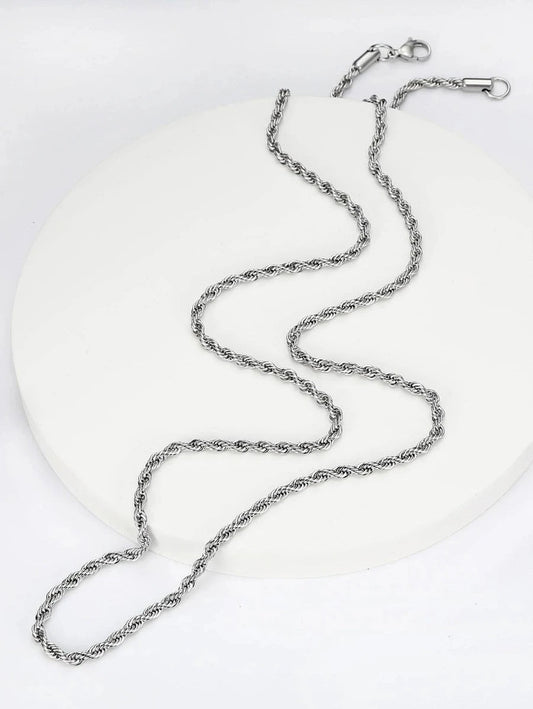 Collar torsal color plata, acero inoxidable