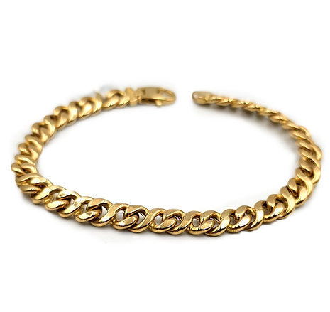 Pulsera, esclava para hombre cubana color oro