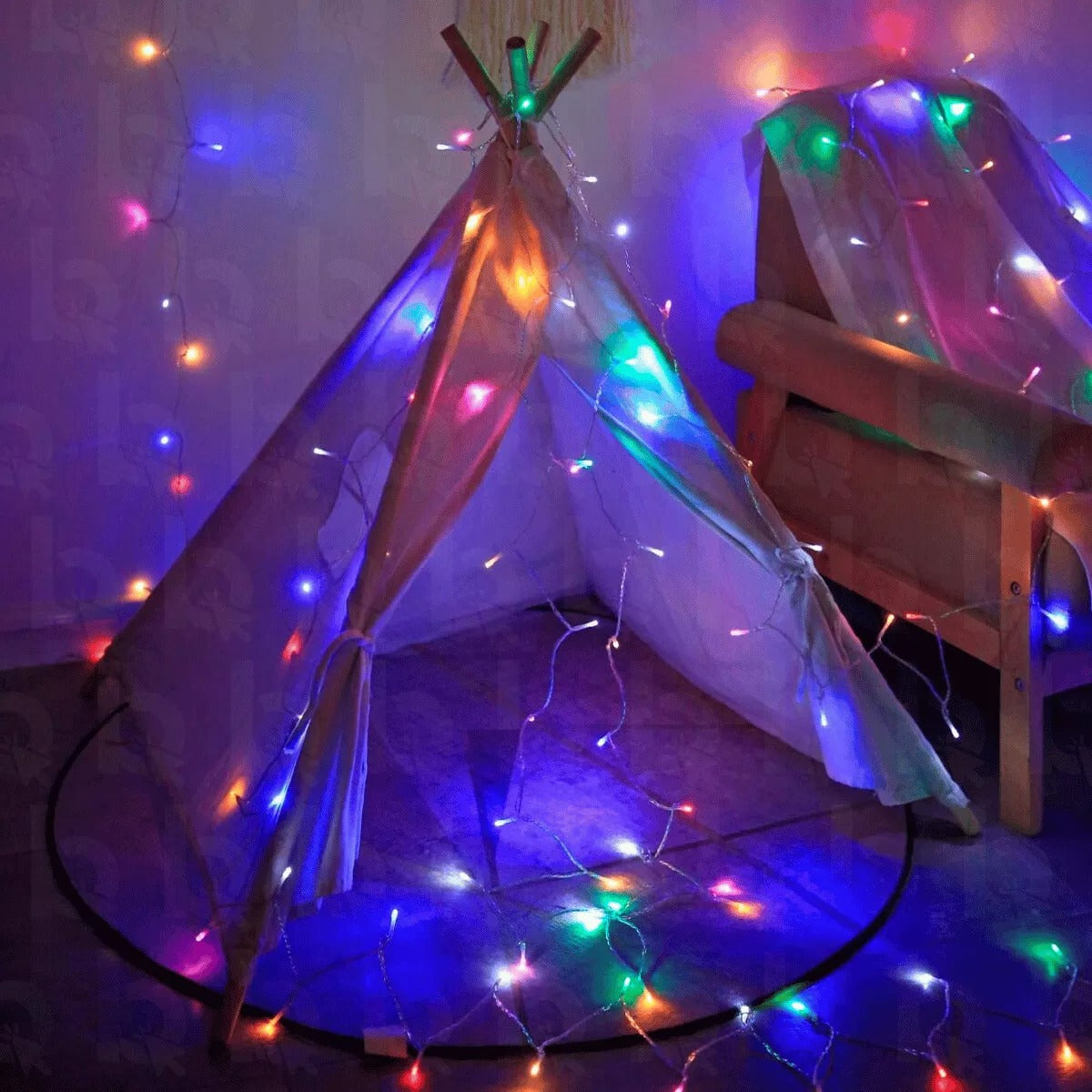 Serie Navideña de 8 metros, 100 Luces Navideñas, Led Multicolor