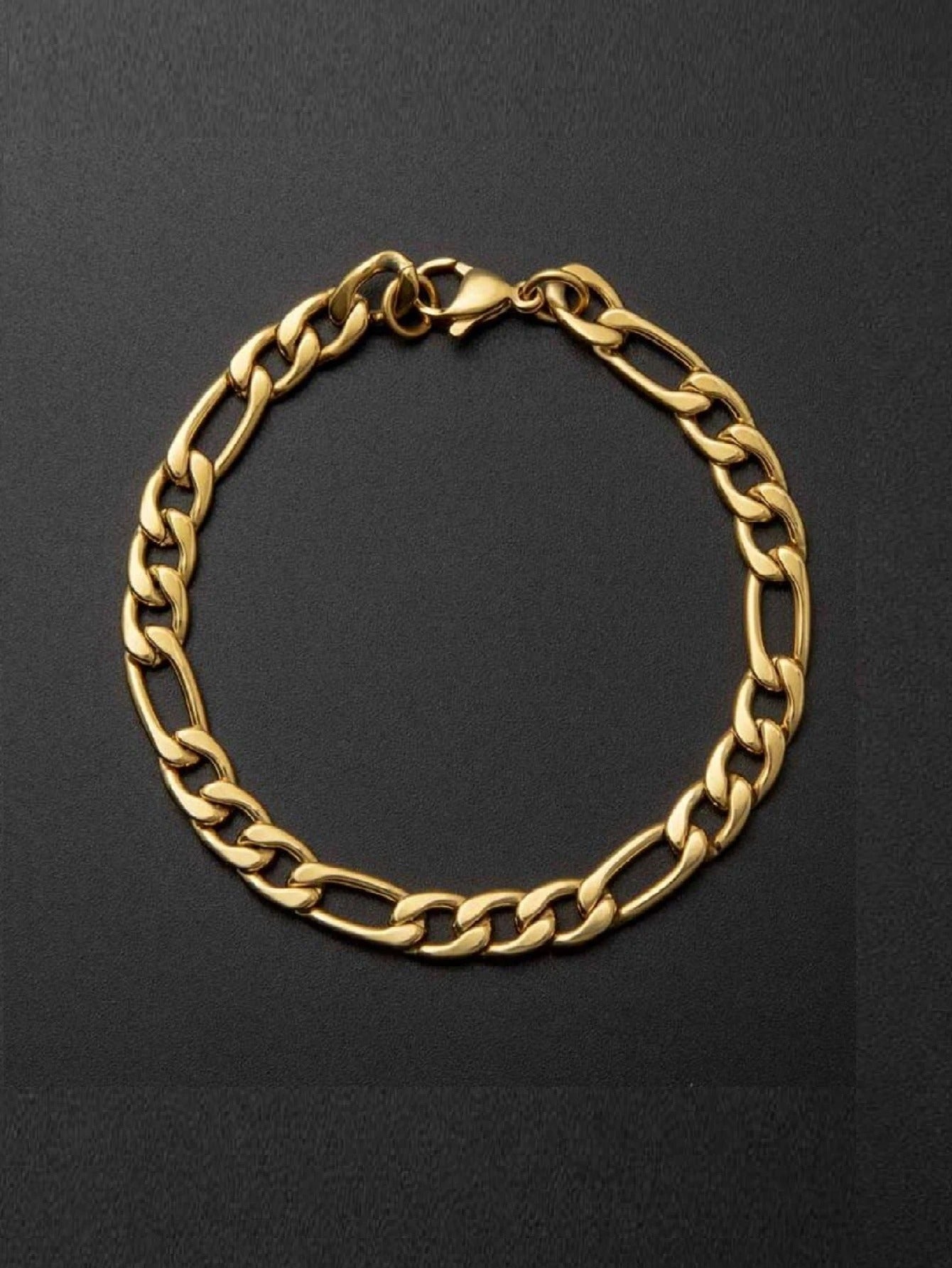 Pulsera, esclava figaro color oro para hombre, acero inox