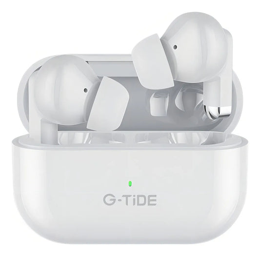 Audífonos blancos G-TiDE – Hi-Fi, Comodidad y Estilo