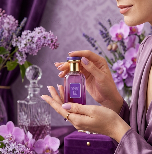 Perfume para mujer Onlyou No 8147, detalle de la etiqueta, aroma floral y afrutado