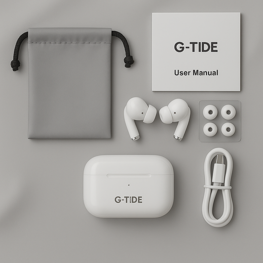 Audífonos blancos G-TiDE – Hi-Fi, Comodidad y Estilo