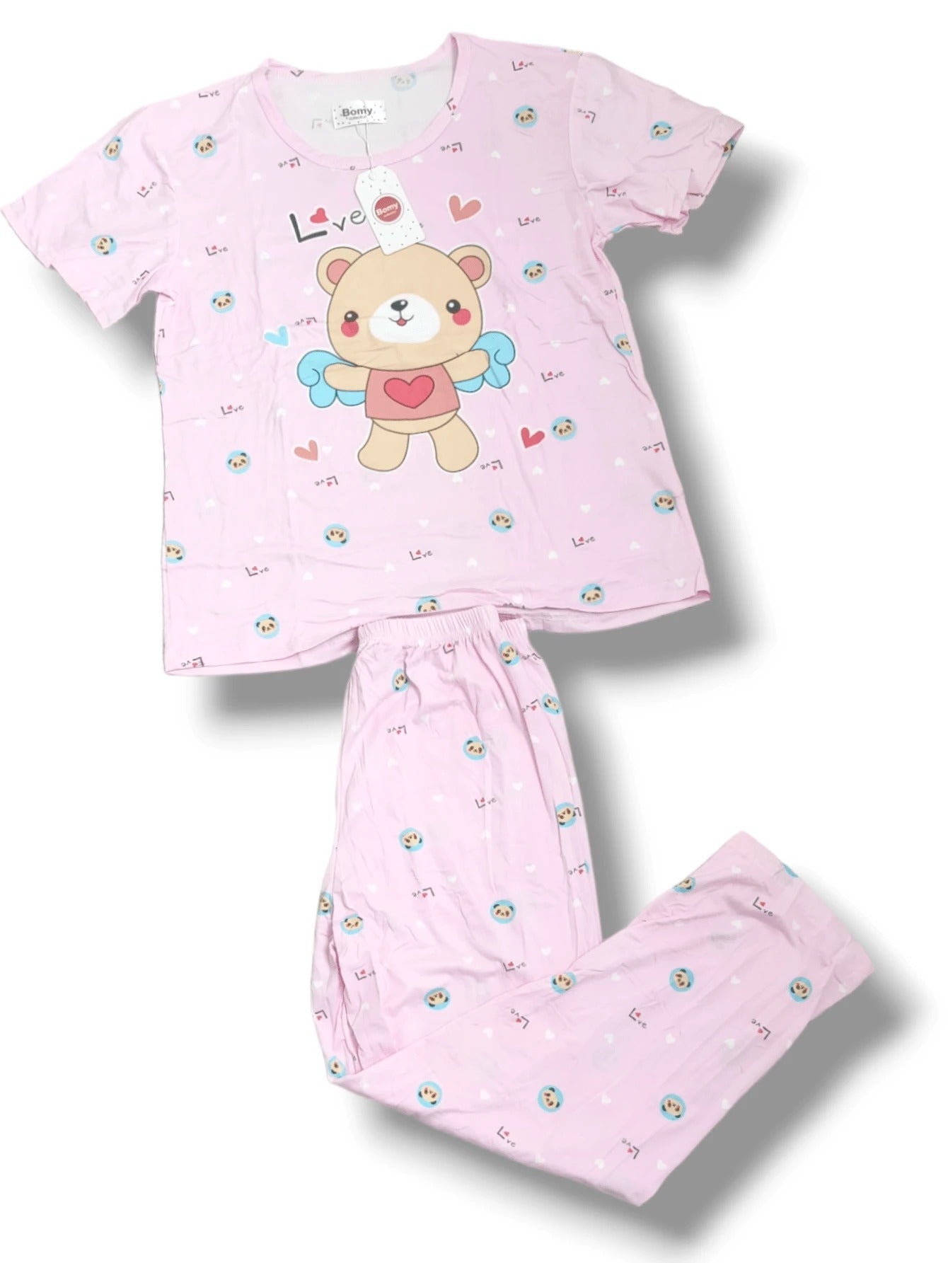 Pijama ligera para mujer, conjunto de 2 piezas, pijama kawaii unitalla
