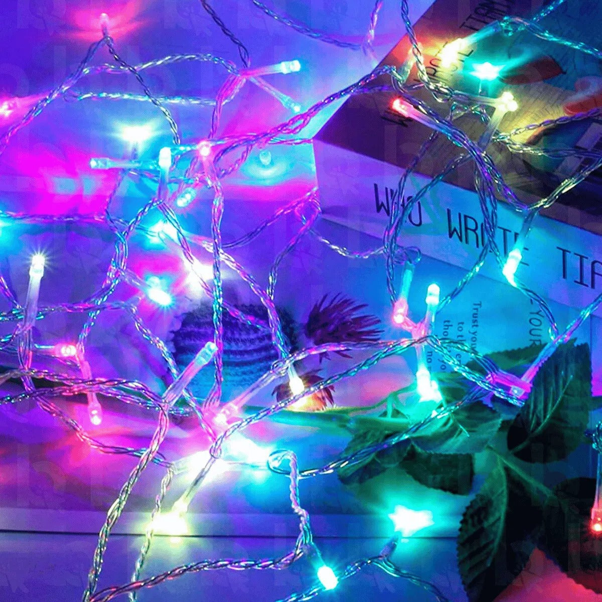 Serie Navideña de 8 metros, 100 Luces Navideñas, Led Multicolor