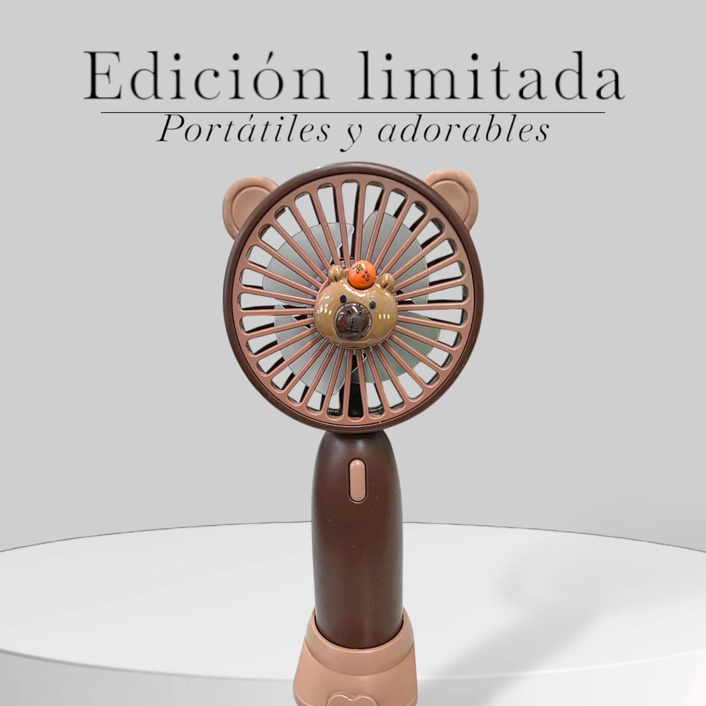 Ventilador portatil, recargable, modelo capibara, ventilador de oficina