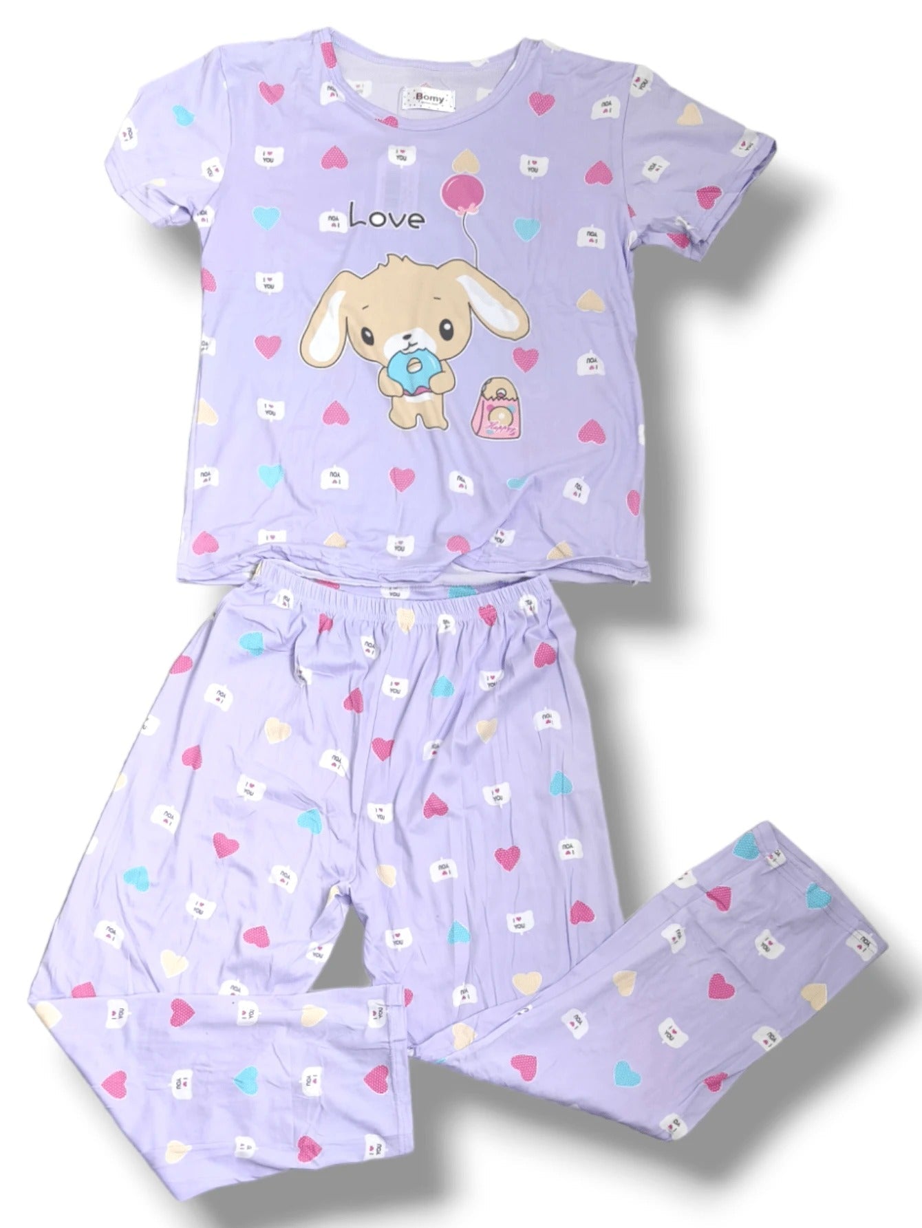 Pijama ligera para mujer, conjunto de 2 piezas, pijama kawaii unitalla