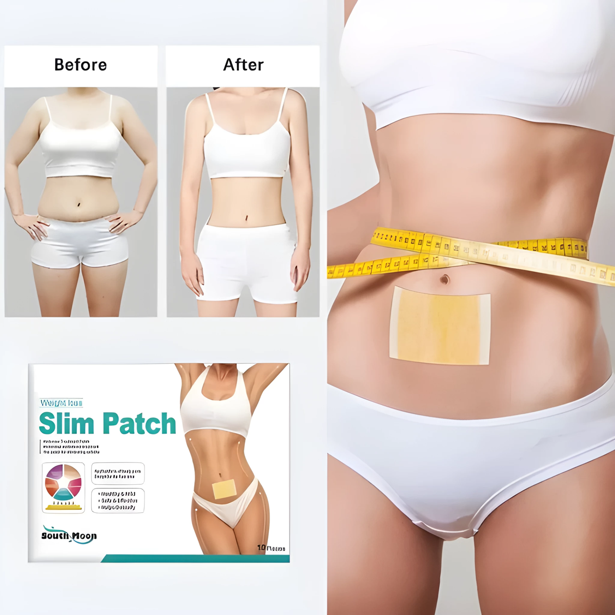 Parche reductor de abdomen, 10 parches termogénicos para ayudar a la perdida de peso