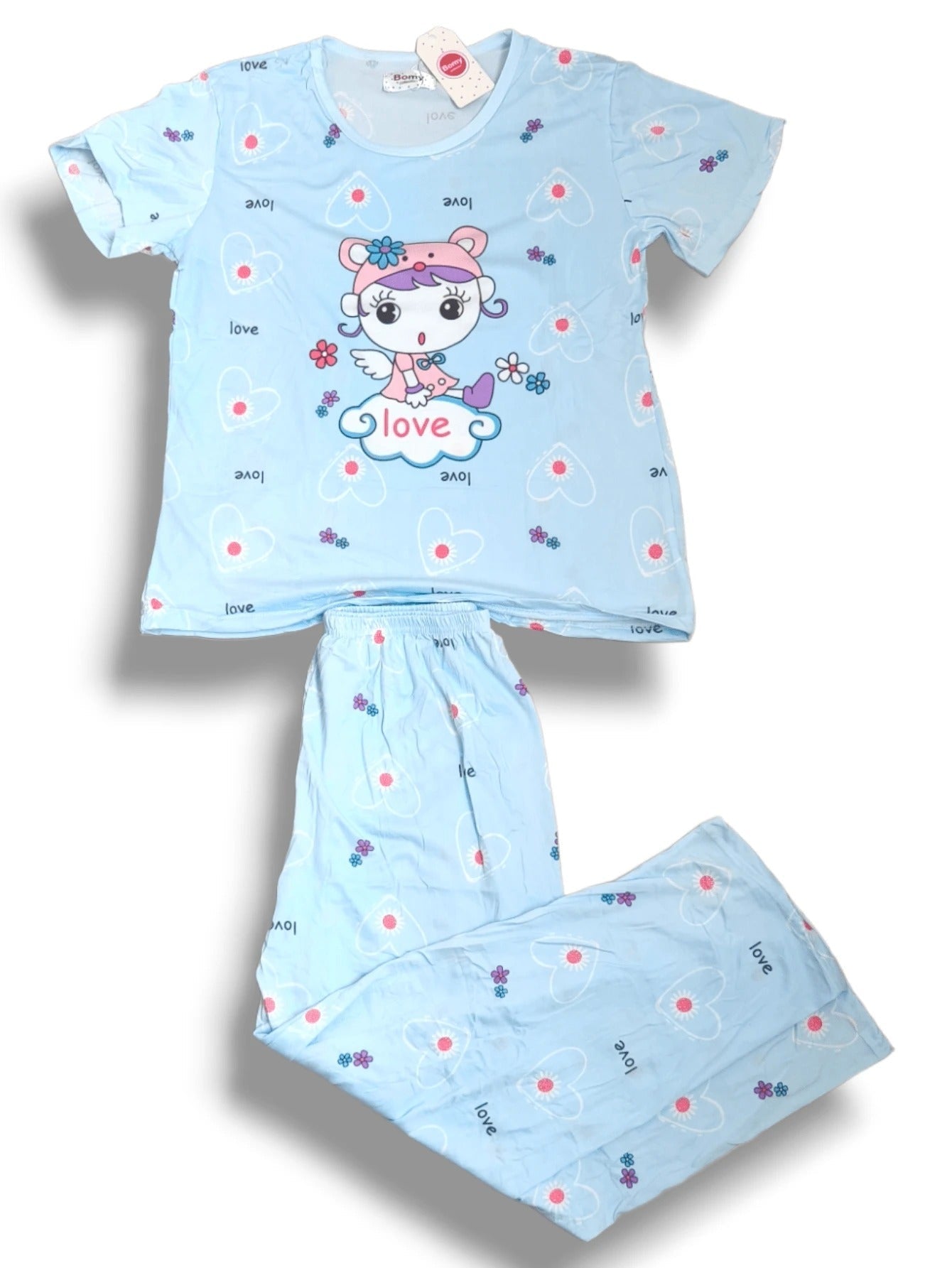 Pijama ligera para mujer, conjunto de 2 piezas, pijama kawaii unitalla