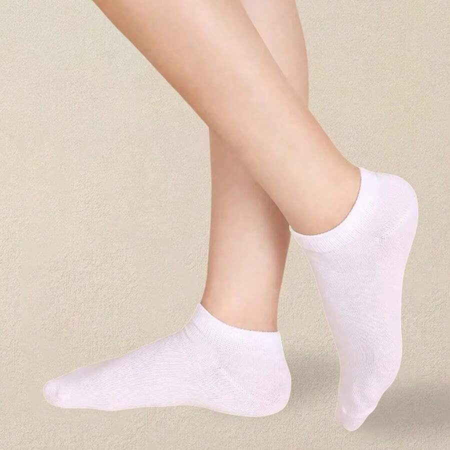 10 pares de calcetines tobillera, tines de algodón premium, blanco y negro