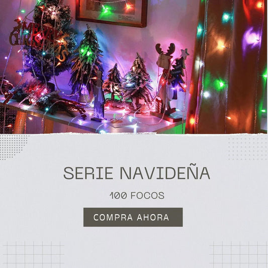 Serie Navideña de 8 metros, 100 Luces Navideñas, Led Multicolor