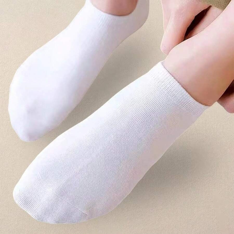 10 pares de calcetines tobillera, tines de algodón premium, blanco y negro