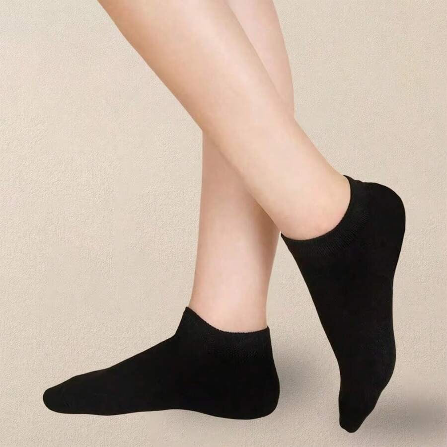 12 pares de tines, negros, algodón premium