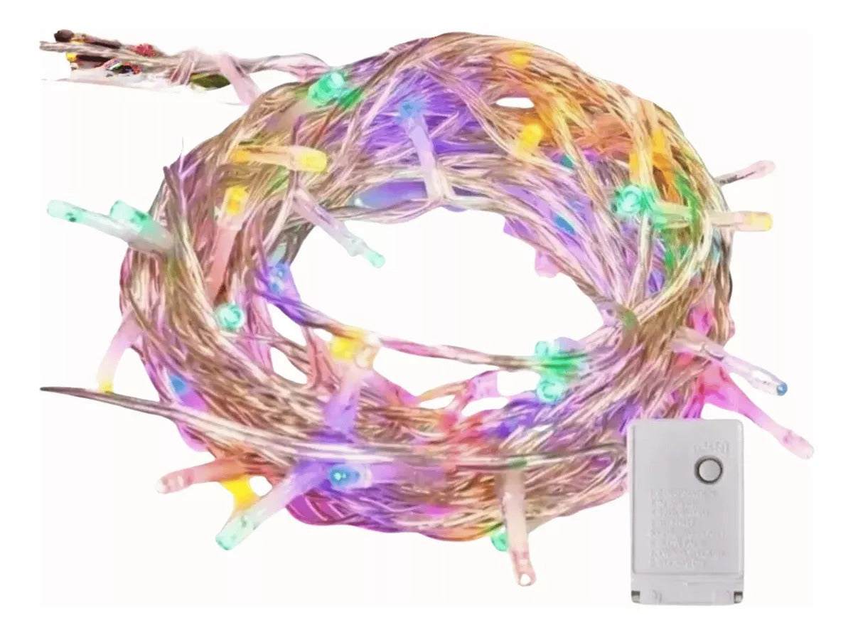 Serie Navideña de 8 metros, 100 Luces Navideñas, Led Multicolor