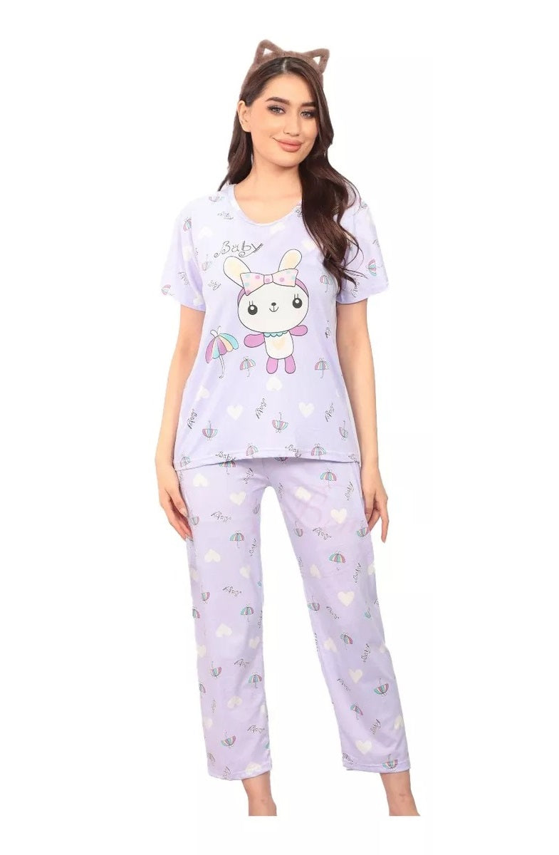 Pijama ligera para mujer, conjunto de 2 piezas, pijama kawaii unitalla