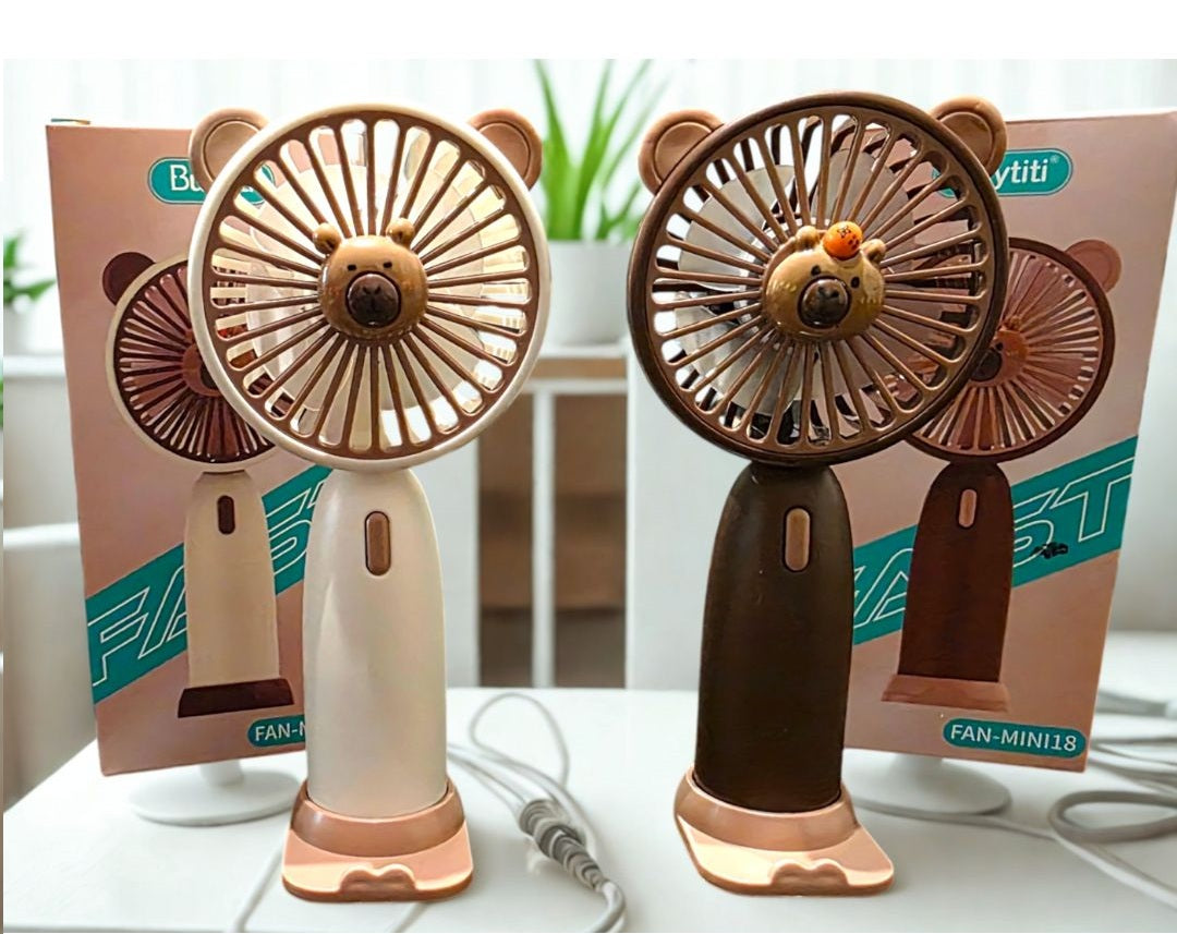 Ventilador portatil, recargable, modelo capibara, ventilador de oficina