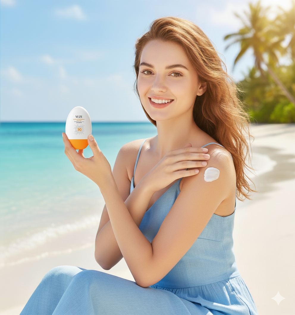 Protector solar 50+FPS, Bloqueador solar UV VEZE Pa+++