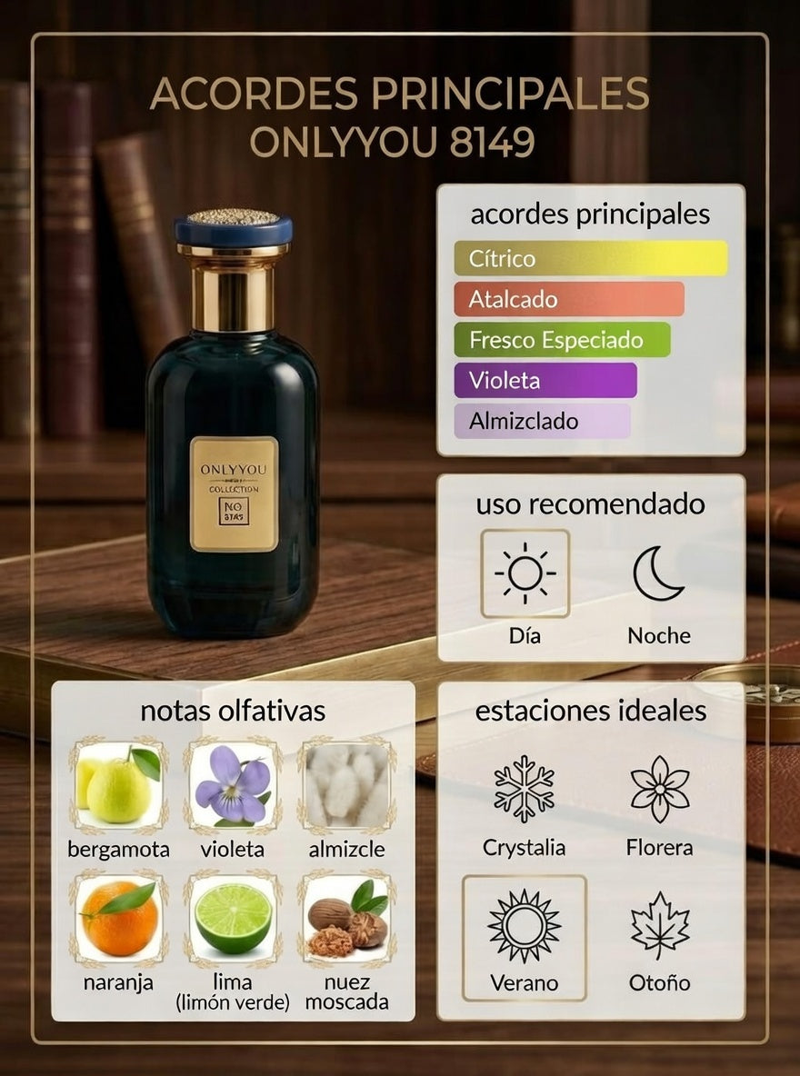 Perfume para hombre, Only You 8149 - Perfume fresco, cítrico 30ml