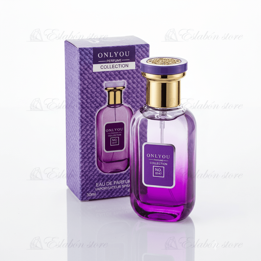 Perfume para mujer Onlyou No 8147, vista frontal del frasco, aroma floral y afrutado
