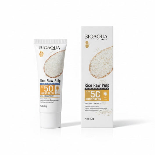 Protector Solar BIOAQUA Pulpa de Arroz SPF50+ PA+++  Alta Protección, Hidratación y Antiedad
